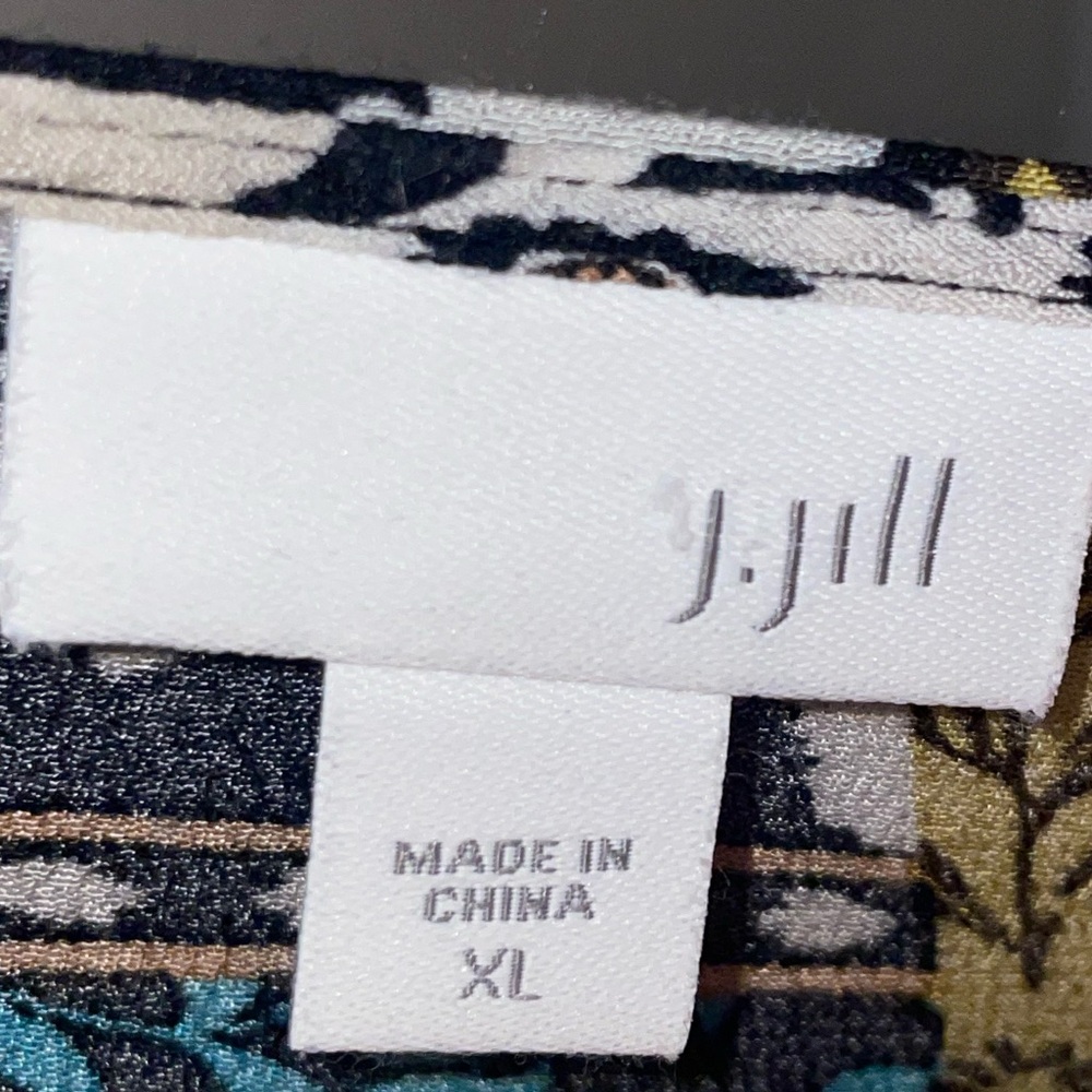 J. Jill Multicolor Patchwork Blouse Black, White … - image 4